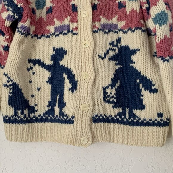 VTG Woolrich Woman Cardigan Sweater S 100% Wool Button Grandma Cottagecore Farm - Picture 4 of 10